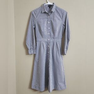 J. Crew Blue and White Striped Dress